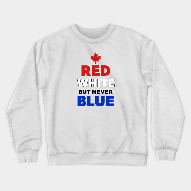 Red White but never Blue Crewneck Sweatshirt by Roufxis